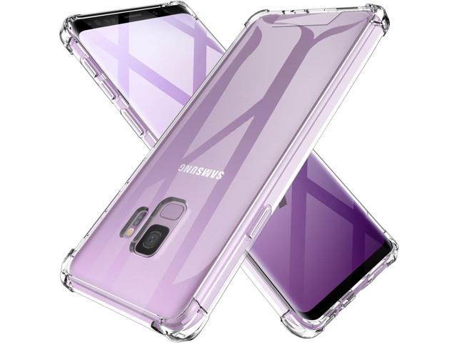 KIOMY Clear Case for Samsung Galaxy S9, Airbags Corners Shockproof Bumper Protective Cover Hybrid Design Hard PC Back + Flexible TPU Frame