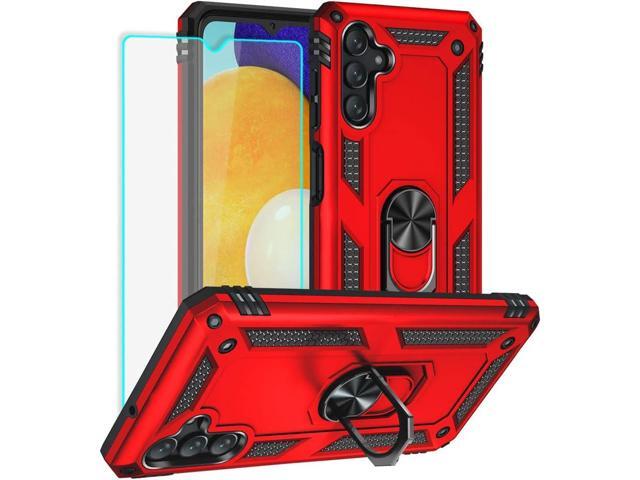 Yiakeng Samsung A13 5G Case, Galaxy A13 5G Case with HD Screen Protector, Military Grade Protective Cases with Ring for Samsung Galaxy A13 5G(Red)
