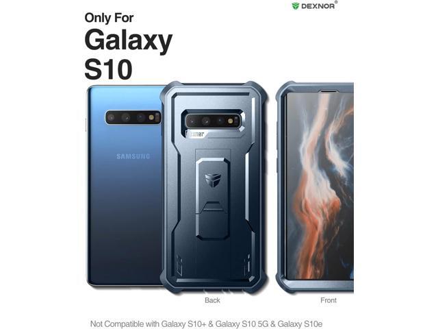 Dexnor for Samsung Galaxy S10 Case, [Built in Screen Protector and Kickstand] Heavy Duty Military Grade Protection Shockproof Protective Cover for...