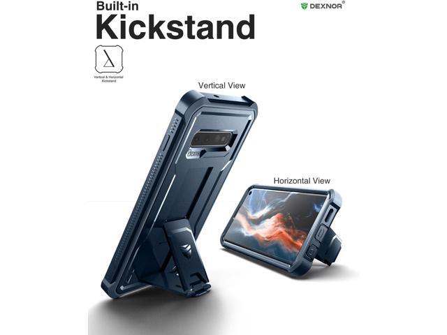 Dexnor for Samsung Galaxy S10 Case, [Built in Screen Protector and Kickstand] Heavy Duty Military Grade Protection Shockproof Protective Cover for...