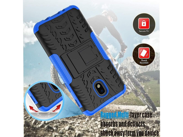 Yiakeng Galaxy J7 2018 Shockproof Protective Case with Kickstand - Blue