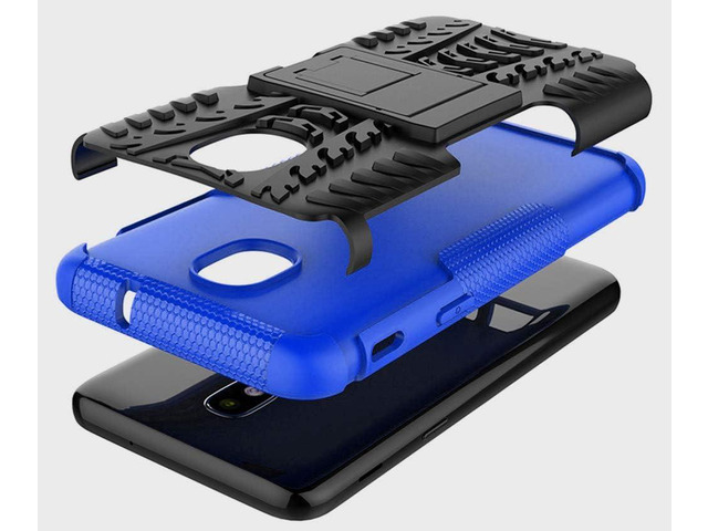 Yiakeng Galaxy J7 2018 Shockproof Protective Case with Kickstand - Blue