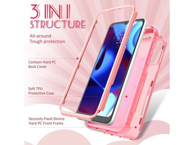 for Motorola Moto G Pure/G Power 2022 Case/G Play 2023 Case,Women Girls Cute Strawberry Style Heavy Duty Military Grade Protctive Shockproof G...