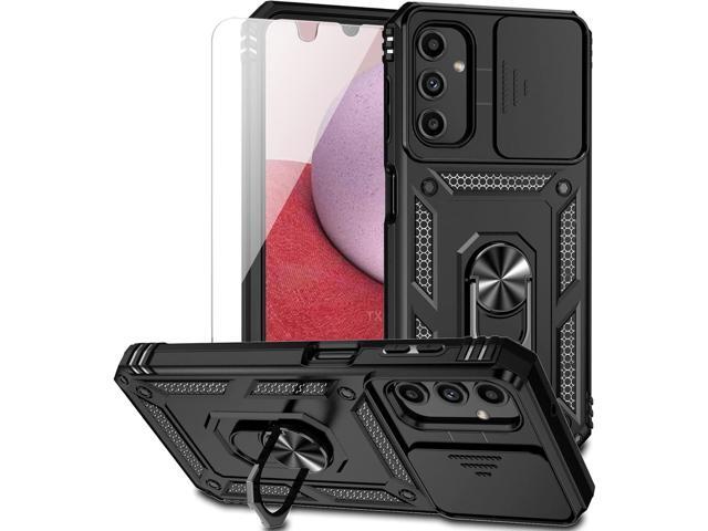 for Samsung Galaxy A14 5G Case with Slide Camera Cover HD Screen Protector [Military Grade 16ft. Drop Tested] Magnetic Ring Holder Kickstand...