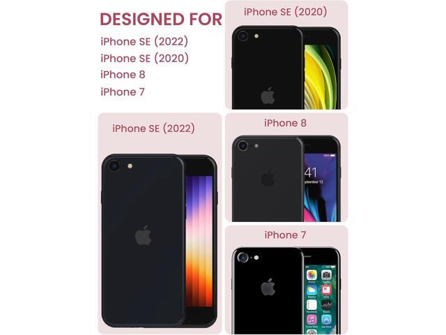 Dretal for iPhone SE 2022/2020 Case,iPhone 8/7 Case,with Tempered Glass Screen Protector,Military Grade Drop Tested Hard Back & Soft Edge Slim...