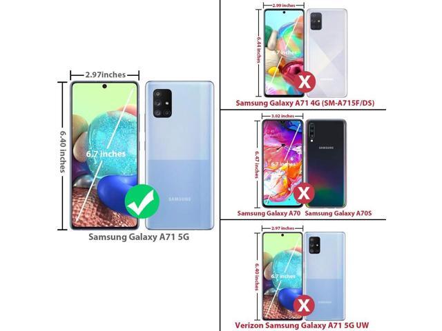 TJS Compatible with Samsung Galaxy A71 5G Case, with Tempered Glass Screen Protector, Metal Ring Magnetic Support Kickstand Heavy Duty Drop...