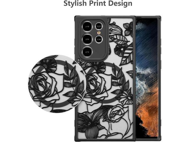 XIZYO Magnetic Case for Samsung Galaxy S21 Ultra Floral Rose Cute Phone Case [Compatible with Magsafe] for Women Girls Aesthetic Pattern Slim TPU...