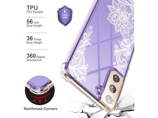 KIOMY Clear Case for Samsung Galaxy S21 5G Airbag Corners Shockproof Bumper Protective Phone Cover, Hybrid Design Hard PC Back with Flexible TPU...