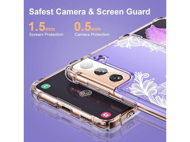 KIOMY Clear Case for Samsung Galaxy S21 5G Airbag Corners Shockproof Bumper Protective Phone Cover, Hybrid Design Hard PC Back with Flexible TPU...