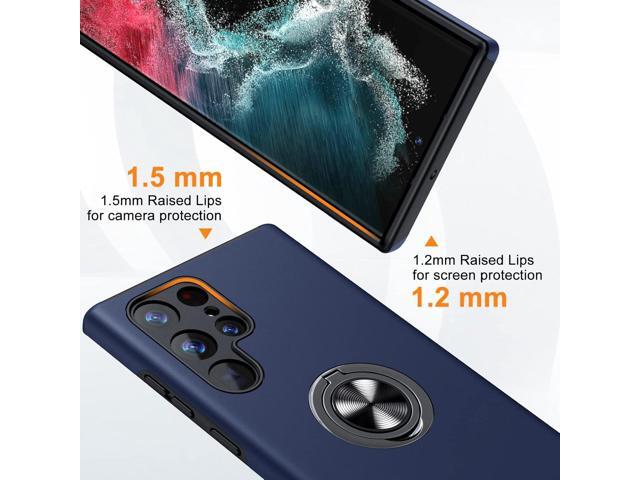 JAME for Samsung Galaxy S22 Ultra Case, Slim Soft Bumper Protective Case for Samsung S22 Ultra Cover, with Invisible Ring Holder Kickstand for...