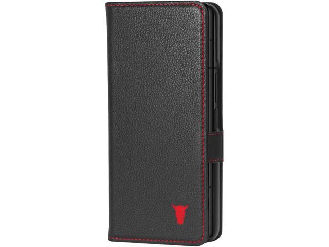 TORRO Phone Case Compatible with Samsung Galaxy Z Fold5 Premium Leather Wallet Case with Stand Function and Card Slots (Black)