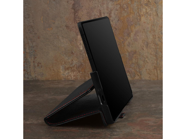 TORRO Phone Case Compatible with Samsung Galaxy Z Fold5 Premium Leather Wallet Case with Stand Function and Card Slots (Black)