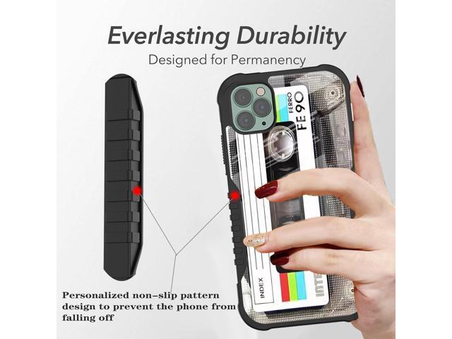 Compatible with iPhone 15 Pro Max Case Retro Cassette Tape Design for Men Boys, [Shockproof Bumper] [Anti-Scratch] [Anti-Slip] Heavy Duty...