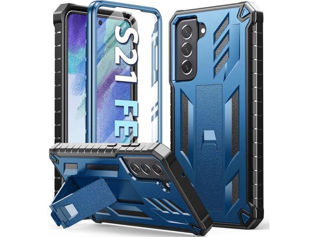 for Samsung Galaxy S21-FE Phone Case: Dual-Layer Military Grade Drop Proof Full Protection Cover with Kickstand Durable Rugged Shockproof TPU...