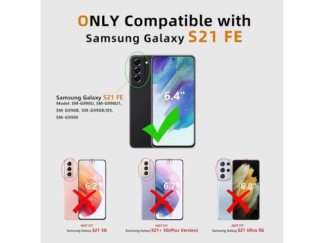 for Samsung Galaxy S21-FE Phone Case: Dual-Layer Military Grade Drop Proof Full Protection Cover with Kickstand Durable Rugged Shockproof TPU...
