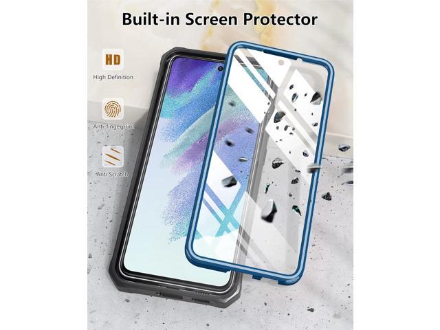 for Samsung Galaxy S21-FE Phone Case: Dual-Layer Military Grade Drop Proof Full Protection Cover with Kickstand Durable Rugged Shockproof TPU...