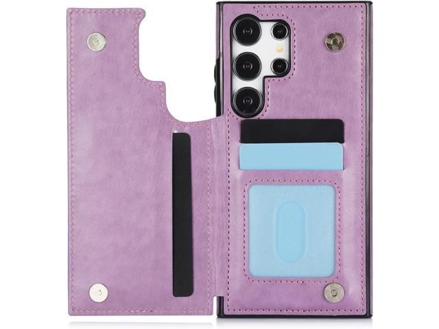 Phone Case for Samsung Galaxy S24 Ultra 5G with Tempered Glass Screen Protector Card Holder Wallet Cover Stand Flip Leather Cell Accessories...