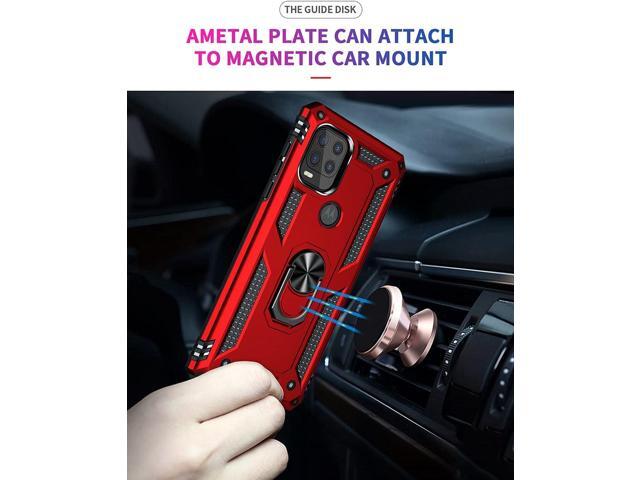 Androgate Compatible with Moto G Stylus 5G Case with HD Screen Protector, Military-Grade Ring Holder Stand Car Mount 16ft Drop Tested Protective...