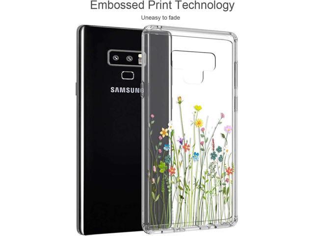 Unov Case Compatible with Galaxy Note 9 Case Clear with Design Soft TPU Shock Absorption Slim Embossed Floral Pattern Protective Back Cover (Flower...
