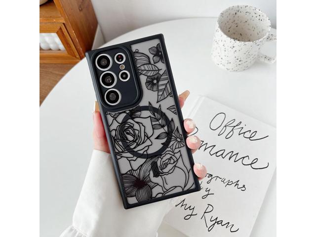 XIZYO Magnetic Case for Samsung Galaxy S21 Ultra Floral Rose Cute Phone Case [Compatible with Magsafe] for Women Girls Aesthetic Pattern Slim TPU...