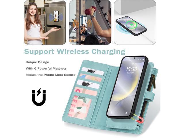 TwoHead for Samsung Galaxy S24 Wallet Case with Card Holder, Detachable Magnetic Phone Case for S24,PU Leather All-Round Protective Phone Case...