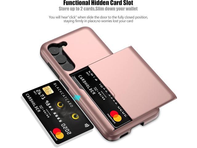 Nvollnoe for Samsung S23 Plus Case with Card Holder 5G 6.6 inch Slim Dual Layer Heavy Duty Protective Hidden Card Slot Wallet Cover for Samsung S23...