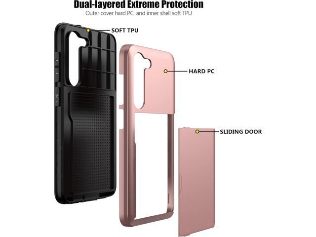 Nvollnoe for Samsung S23 Plus Case with Card Holder 5G 6.6 inch Slim Dual Layer Heavy Duty Protective Hidden Card Slot Wallet Cover for Samsung S23...