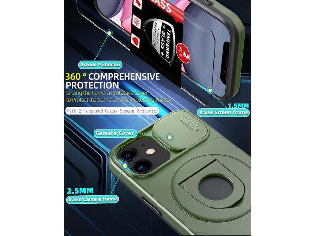 for iPhone 11 Case/for iPhone XR Case Magnetic Compatible with MagSafe Wireless Charging,with 2 Screen Protectors,with Kickstand Ring+Camera Cover...