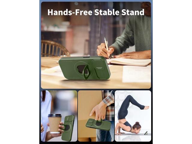 for iPhone 11 Case/for iPhone XR Case Magnetic Compatible with MagSafe Wireless Charging,with 2 Screen Protectors,with Kickstand Ring+Camera Cover...