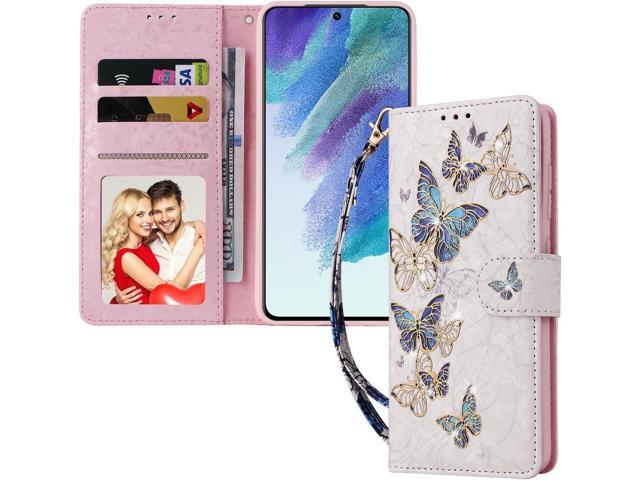 UEEBAI Wallet Case for Samsung Galaxy A15 4G/5G, PU Leather Phone Case Kickstand RFID Blocking Flip Case Card Slots Wrist Strap Relief Engraved...