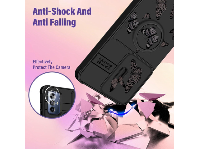 for Moto G Play 2023 Case - for Moto G Pure Phone Case, for Motorola G Power 2022 Case Women Butterfly Cute Girls Cover Girly Pretty Black...