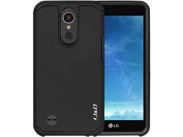 J & D Heavy Duty Dual Layer Hybrid Shockproof Protective Rugged Bumper Case for LG K20 V, K20 Plus, Harmony, K10 2017, V5, Grace - Black