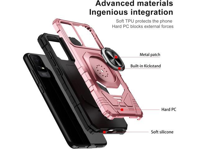 Ailiber for TCL ION V Case, TCL ION X/TCL T607DL Case with Screen Protector, Ring Kickstand for Magnetic Car Mount, Military Grade, Heavy Duty...
