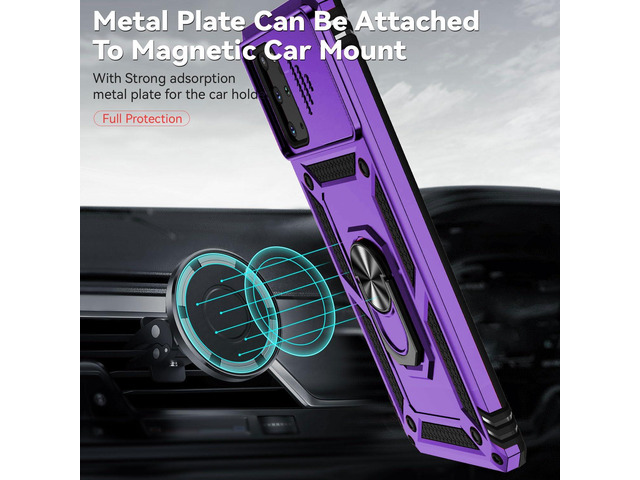 for Samsung Galaxy S20 Plus Case with Camera Lens Cover HD Screen Protector, Military-Grade Drop Tested Magnetic Ring Holder Kickstand Protective...