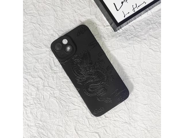Compatible for iPhone 15 Plus Case Cute Cool Dragon Black Design for Girls Women Soft TPU Shockproof Protective Girly for iPhone 15 Plus-Dragon