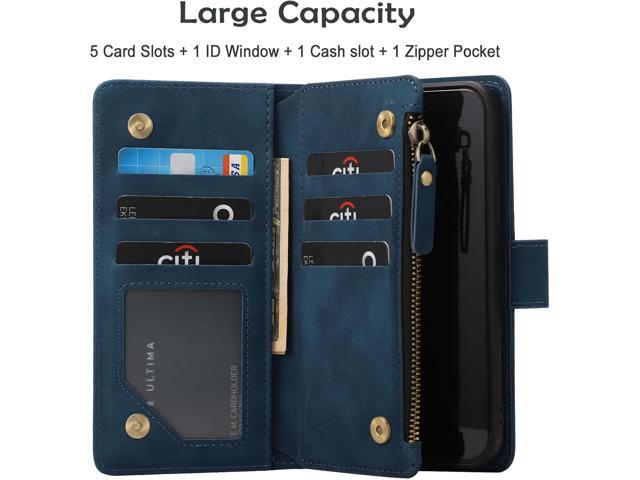 RANYOK Wallet Case for iPhone 15 (6.1 inch) with RFID Blocking Credit Card Holder, Premium PU Leather [Zipper Pocket] Flip Folio Case Wallet with...