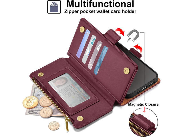 Antsturdy Compatible with Samsung Galaxy A54 5G Wallet Case with Card Holder Phone Case RFID Blocking PU Leather Flip Cover with Strap Zipper...