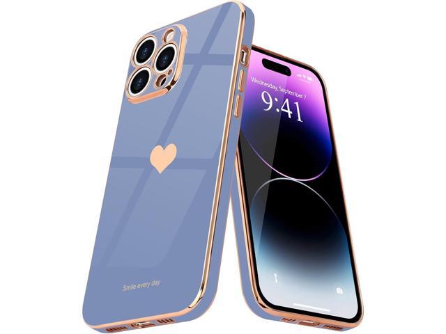 Teageo Compatible with iPhone 14 Pro Max Case for Girl Women Cute Love-Heart Luxury Bling Soft Cover Raised Camera Protection Bumper Silicone...