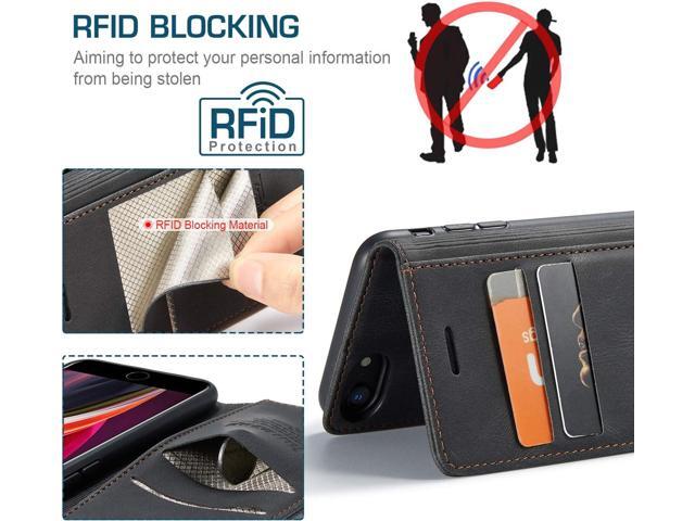 Case for iPhone SE 2022/iPhone SE 2020/iPhone 8/iPhone 7,[Premium Leather] [Soft TPU] [RFID Blocking][Card Slots] [Magnetic Kickstand] Flip Wallet...