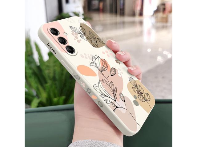 for Samsung Galaxy A15 5G Case, Creative Flower Pattern Design Soft Liquid Silicone A15 5G Phone Cover, Flocking Protection Inside for Samsung A15...
