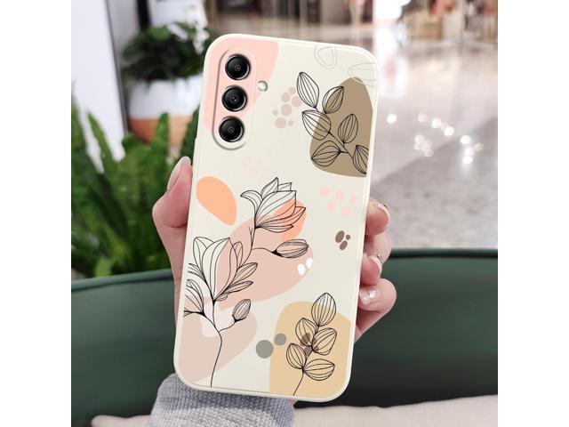 for Samsung Galaxy A15 5G Case, Creative Flower Pattern Design Soft Liquid Silicone A15 5G Phone Cover, Flocking Protection Inside for Samsung A15...