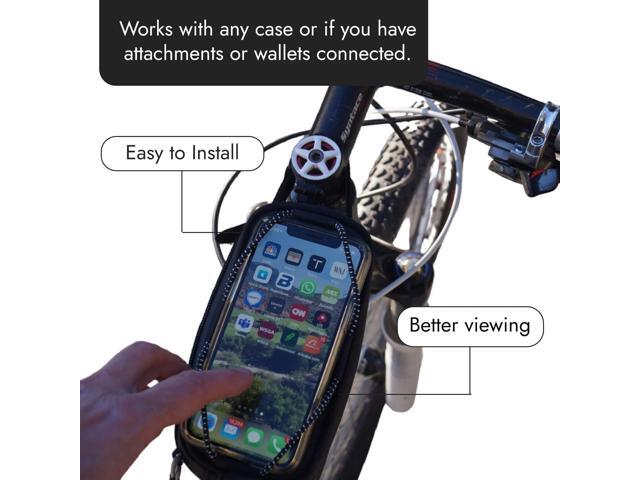 BiKase Universal E-Bike Phone Mount with Storage - Adjustable Shock Cord Handlebar Phone Holder for All Smartphones, Easy Install, Airflow Design,...