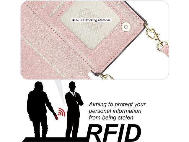 Bocasal Crossbody Wallet Case for iPhone 15 Pro Max with RFID Blocking Card Slot Holder, Magnetic Flip Folio Purse Case, PU Leather Zipper Handbag...