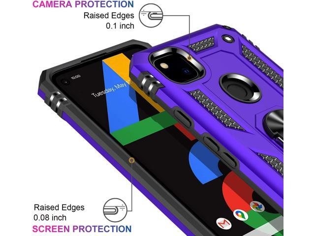LUMARKE for Google Pixel 4A Case with Screen Protector,Pass 16ft. Drop Tested Military Grade Protective Phone Cover with Magnetic Ring Kickstand...