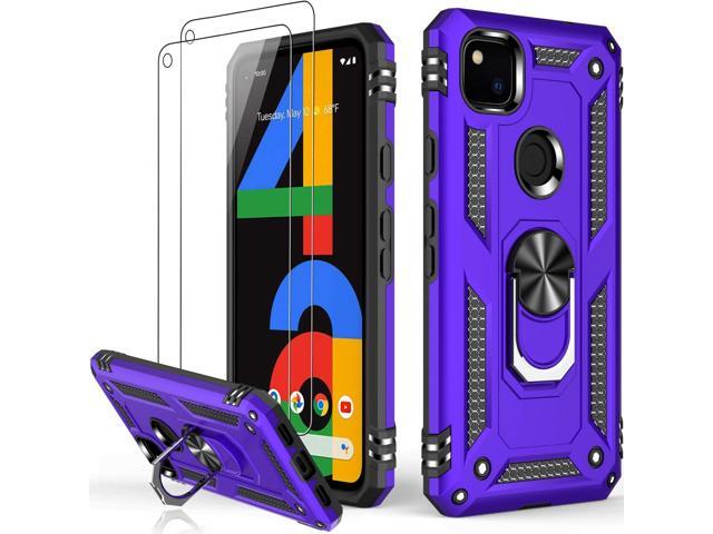 LUMARKE for Google Pixel 4A Case with Screen Protector,Pass 16ft. Drop Tested Military Grade Protective Phone Cover with Magnetic Ring Kickstand...