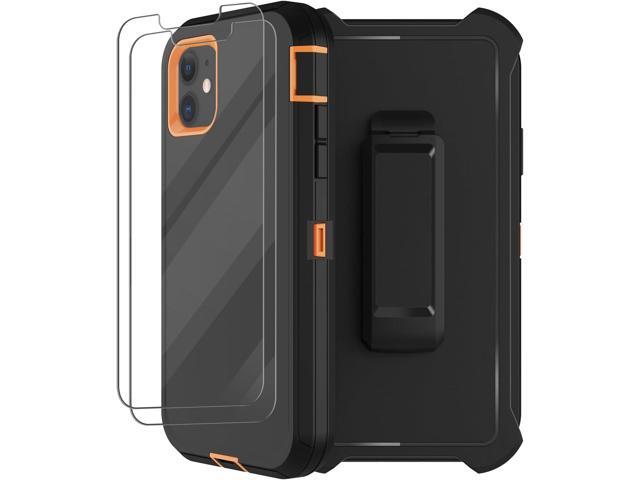 for iPhone 11 Case with Belt Clip Holster, 2 x Screen Protector, [Military Grade] Heavy Duty Full Body Shockproof Dust-Proof Drop Proof Rugged...