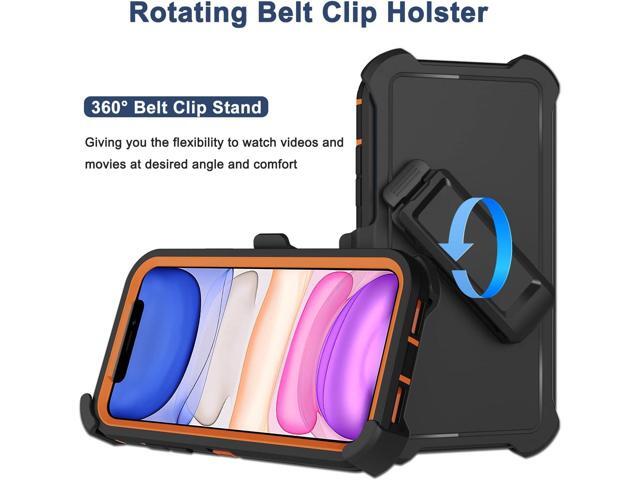 for iPhone 11 Case with Belt Clip Holster, 2 x Screen Protector, [Military Grade] Heavy Duty Full Body Shockproof Dust-Proof Drop Proof Rugged...