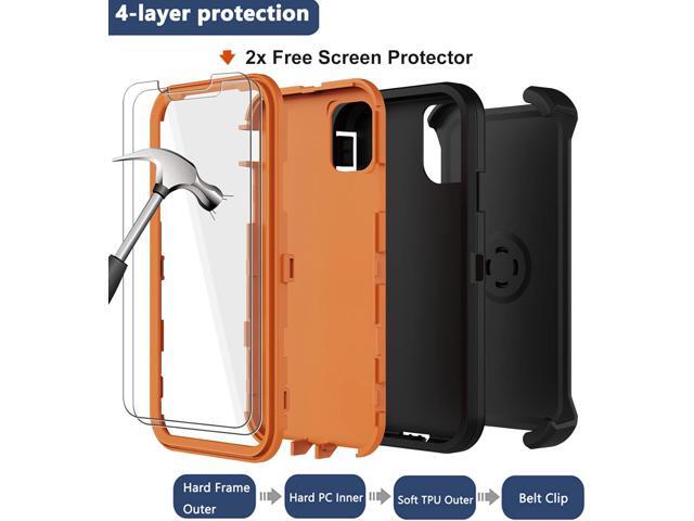 for iPhone 11 Case with Belt Clip Holster, 2 x Screen Protector, [Military Grade] Heavy Duty Full Body Shockproof Dust-Proof Drop Proof Rugged...