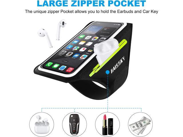 Cell Phone Running Armband with Zipper Pocket Armband Case Running Holder for iPhone 16 Pro Max/15/14 Pro Max/13/12 /11 Pro Max/XS/XR,Galaxy S20...