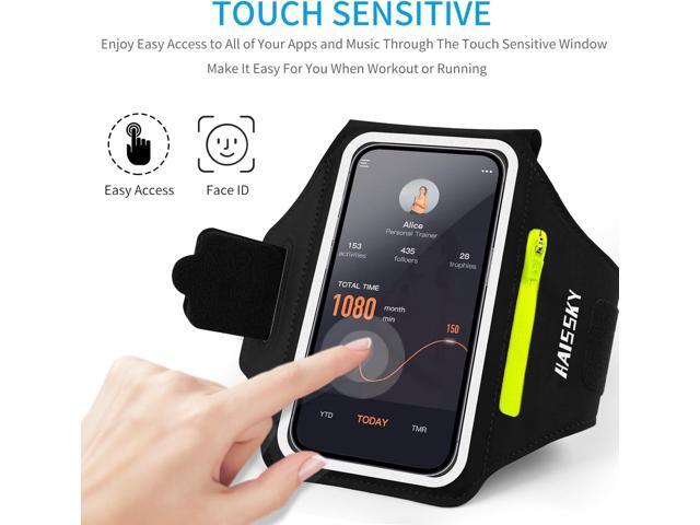 Cell Phone Running Armband with Zipper Pocket Armband Case Running Holder for iPhone 16 Pro Max/15/14 Pro Max/13/12 /11 Pro Max/XS/XR,Galaxy S20...
